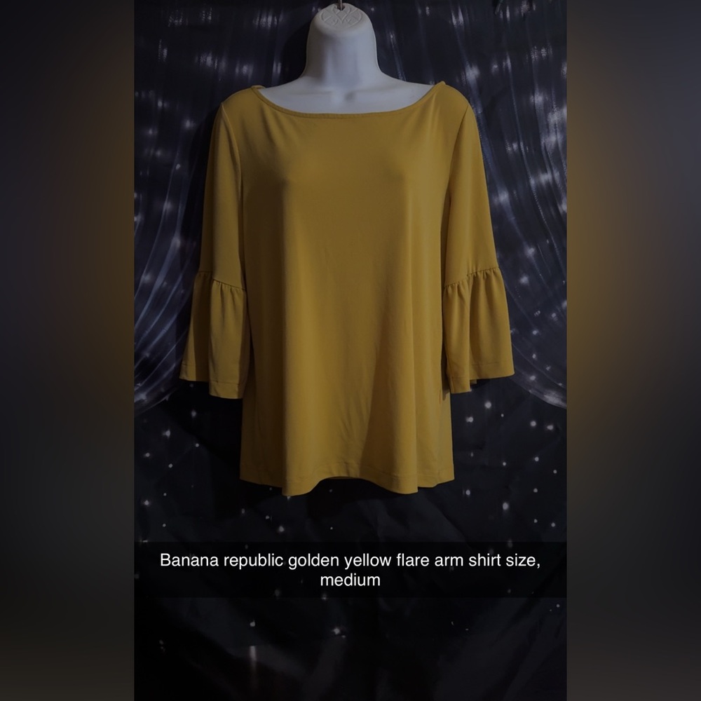 Banana Republic Mustard Flare Sleeve Blouse